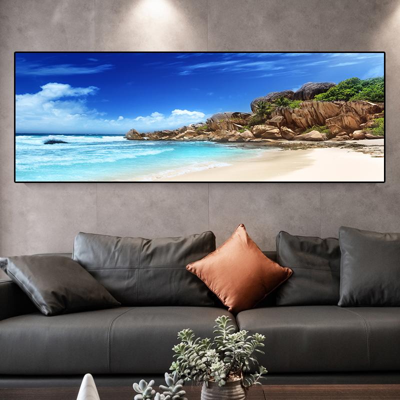 Landscape Tropical Sea Beach Canvas Painting Palm Tree Posters And Prints Wall Art Pictures Living Room Home Decor No Frame