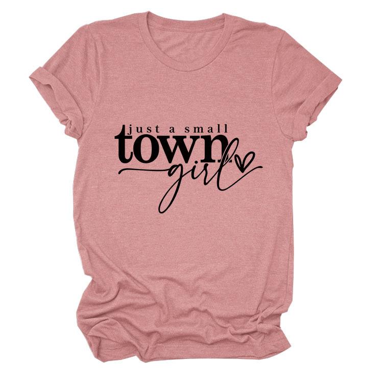 Casual just a small town letter print fashion ladies short sleeves