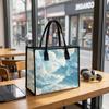 Cloud Print Casual Tote Bag Large Capacity Lightweight Daily Shoulder Purse for Outdoor Travel Shopping