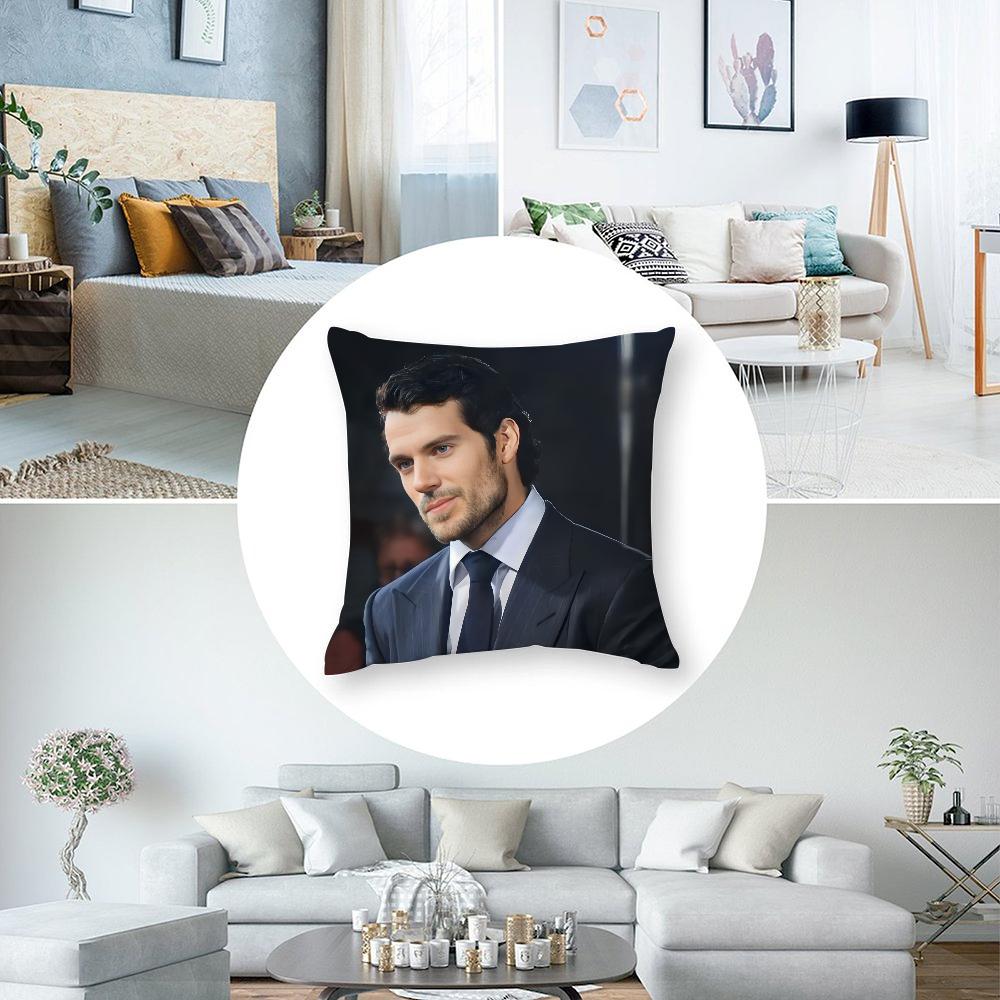 Super Star H-Henry Cavill Pillow Case 3D Print Polyester Fiber 40*40 Cm Home Sofa Throw Pillow Cover Decoration Festival Gift