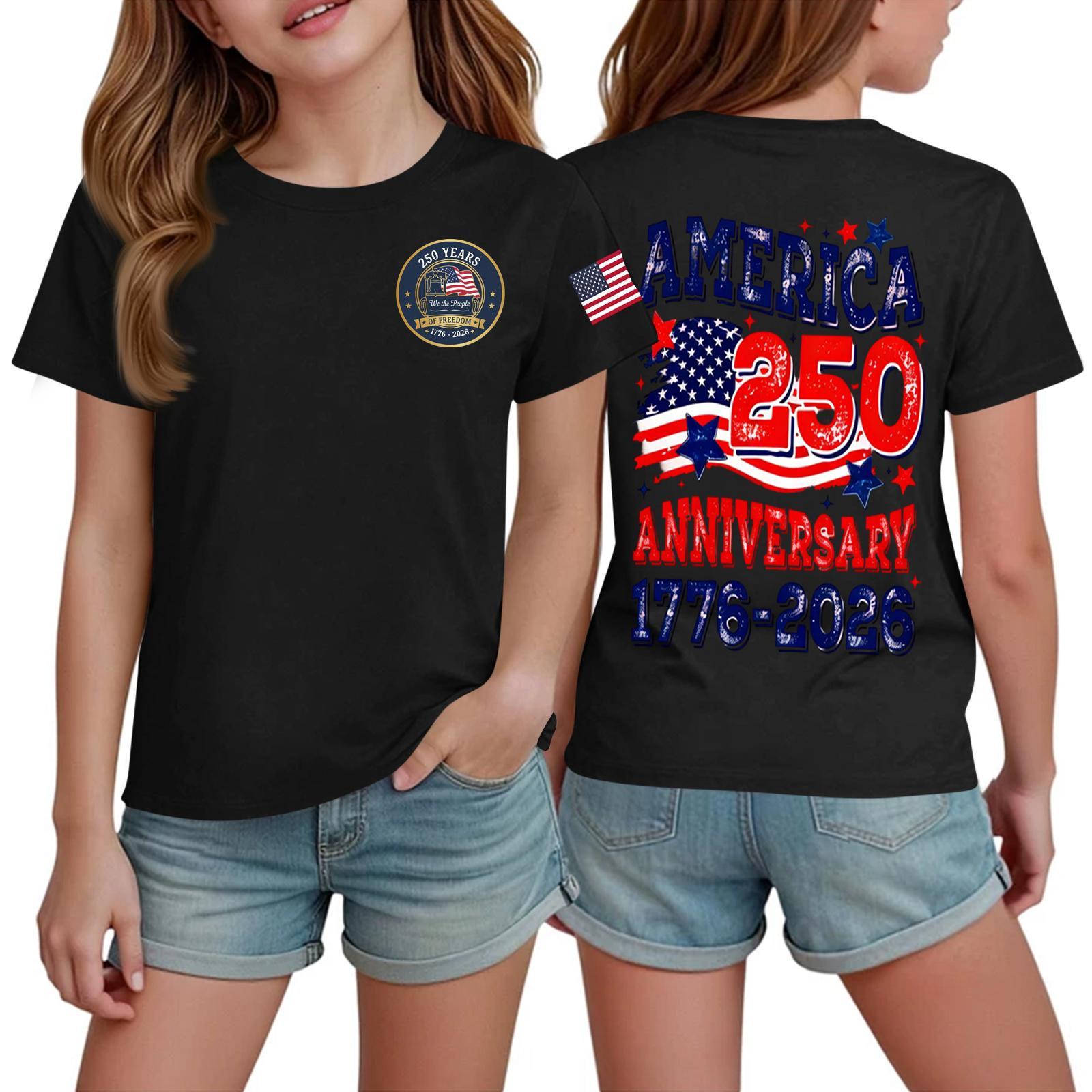 

Kids Print Round Neck Short Sleeve Casual T-shirt 100 чёрный