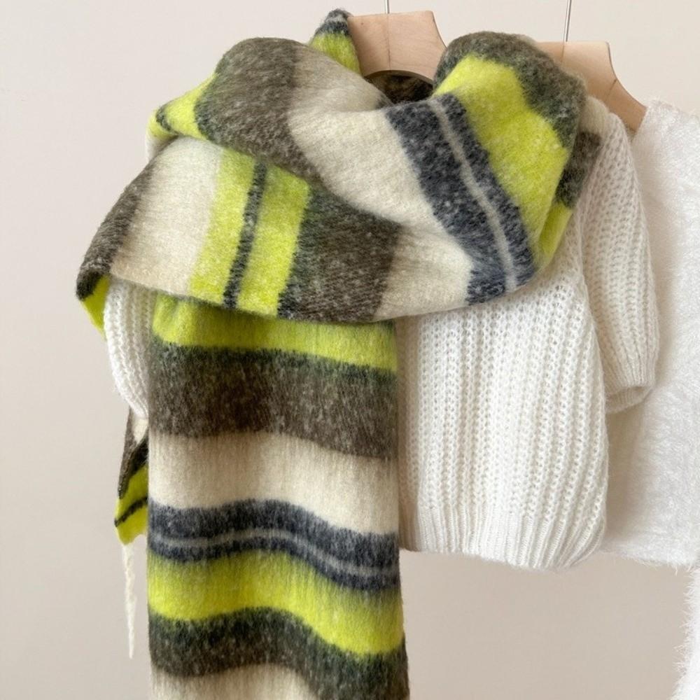 Warm Long Tassel Scarves Mohair Neck Warmer New Shawl Wrap Autumn and Winter