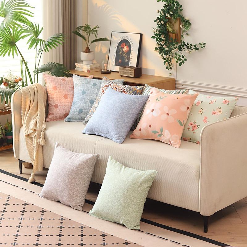 Cotton Canvas Pillowcase, Printed Cushion Cover for Living Room Cotton Pillowcase Home Decor Bedroom Sofa Holiday Decorations