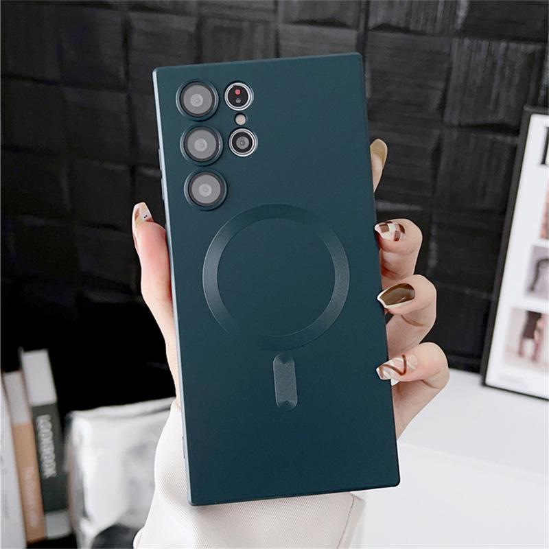 Samsung S25FE Magnetic Case with Frosted Metallic Finish, Anti-Drop Protection, Full Wrap for S25 Edge, S24 Ultra, and S23 Plus.