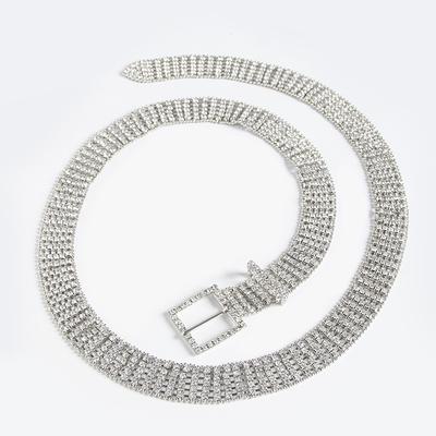 High-end Women's Waist Chain Rhinestone Full Diamond Chic Fashion Luxury Women's Shiny Belt