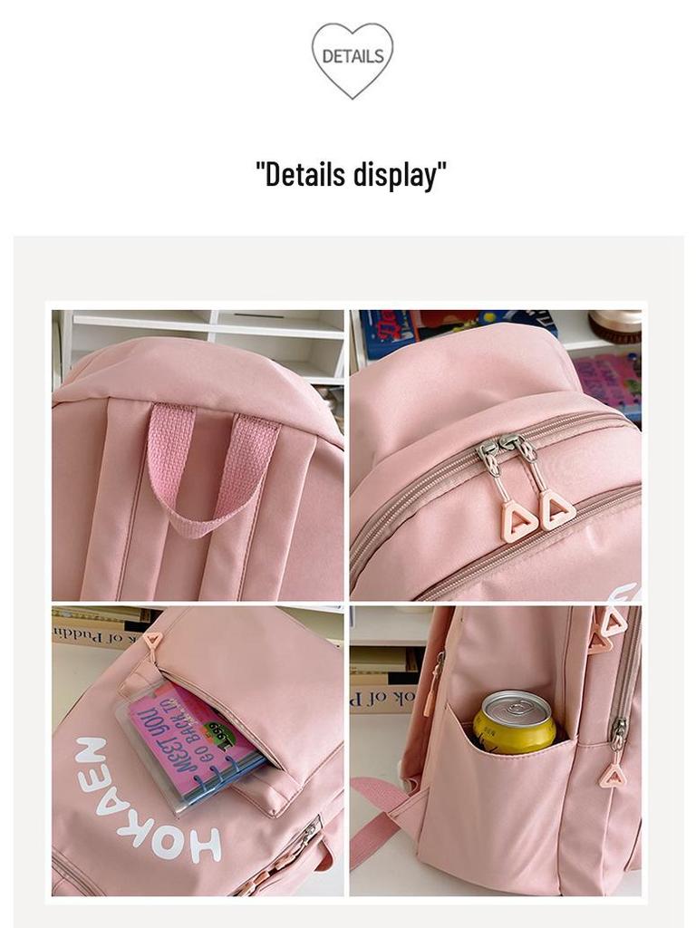 Japanese Minimalist Style Cute Girl Backpack: Available In Large and Small Sizes for Middle/High School Students and Women's Travel.