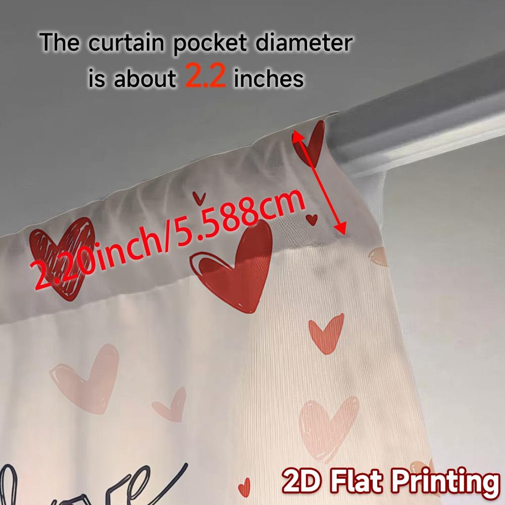 Set Of 2 Flat Printing Jit Curtains Without Rod Heartfelt Harmony Popular Curtain Cloth Durable Polyester Fabric