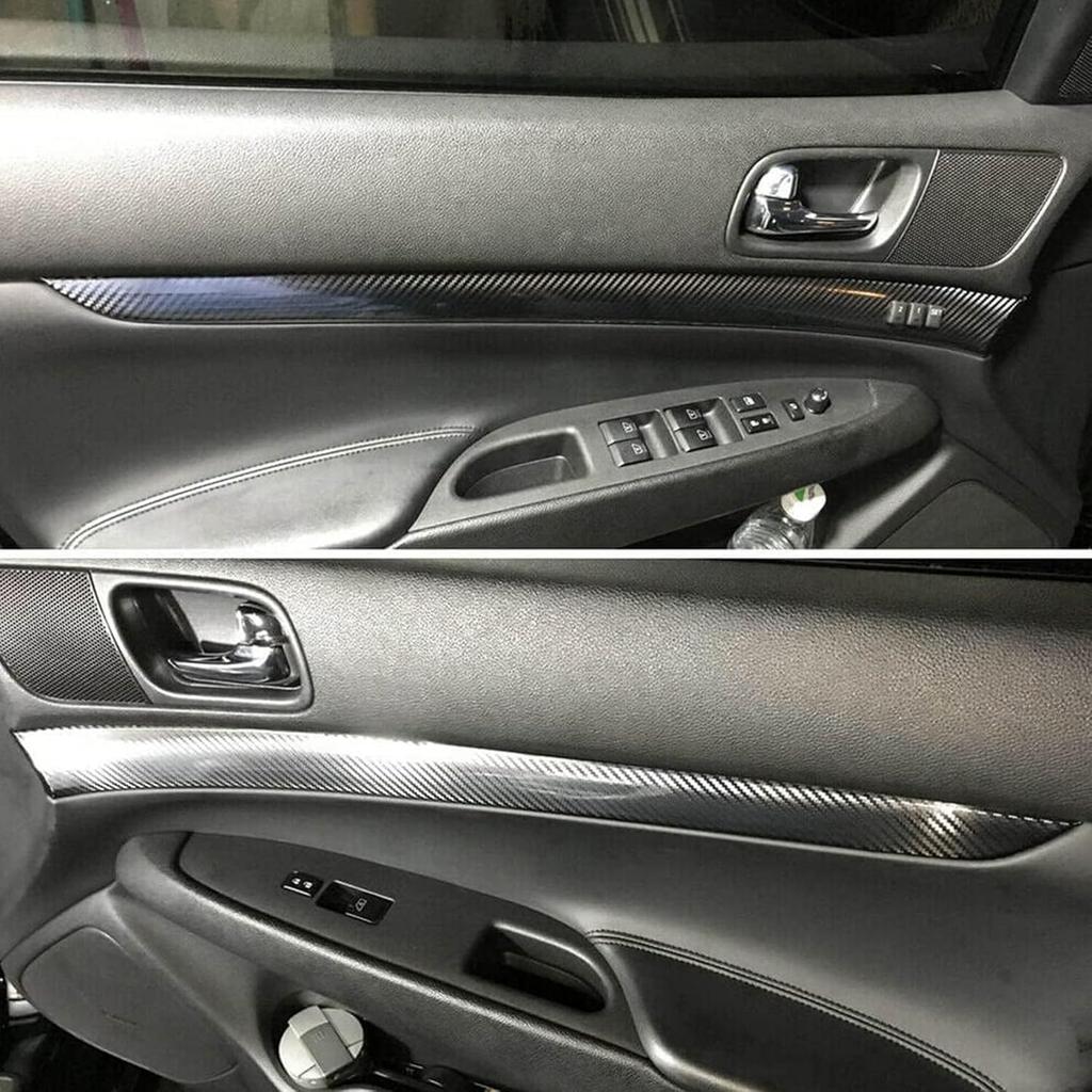FZJDSD 3D Carbon Fiber Pattern Interior DIY Trim Decals Compatible with Infiniti G25 G37 2007 2008 2009 2010 2011 2012 2013 Available On 4 Doors