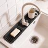 Kitchen Sink Sink with Slope Self-Draining Splash Guard Faucet Mat Silicone Fast Drying Faucet Mat
