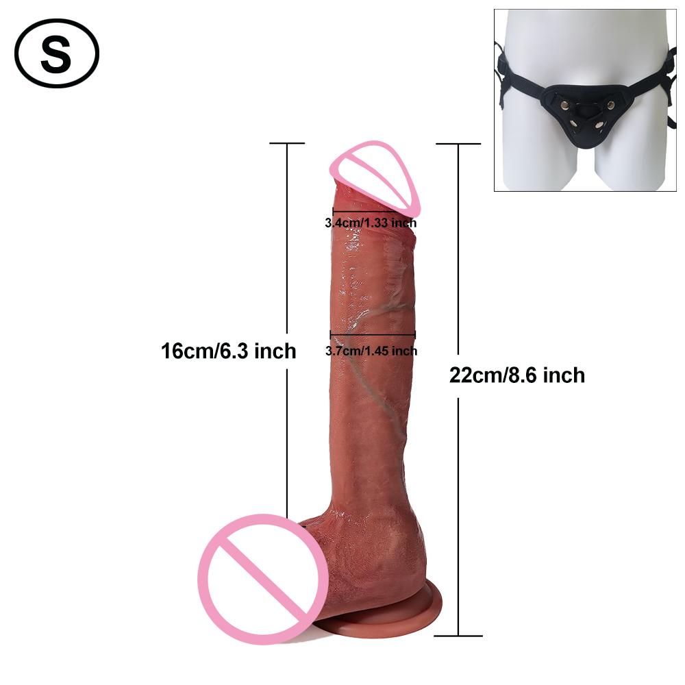 Realistic Dildo with Powerful Suction Cup Flexible G-spot Penis Toy Curved Shaft and Ball for Adults 18