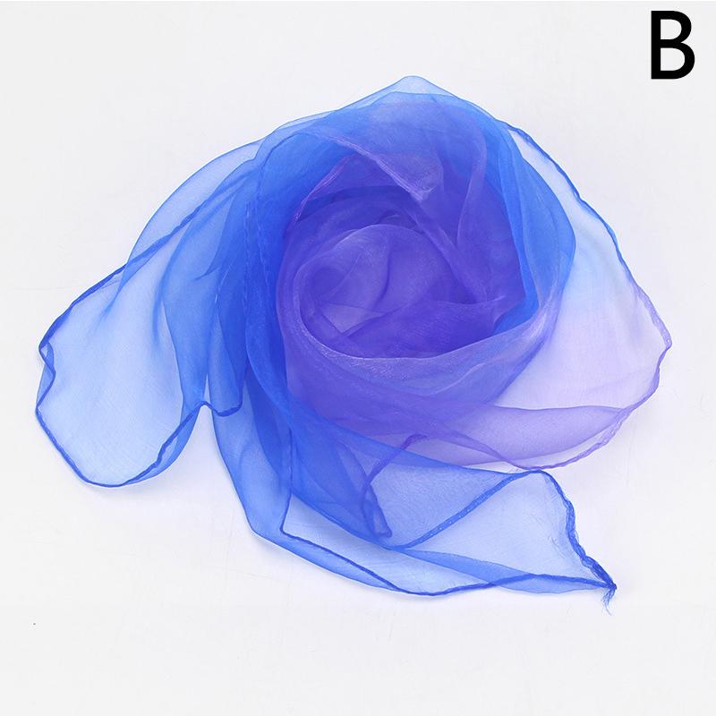 Transparent Summer Scarf For Women Square Gradient Color Head Wear Shinny Thin Chiffon Neck Shawl Beach Vacation Accessories