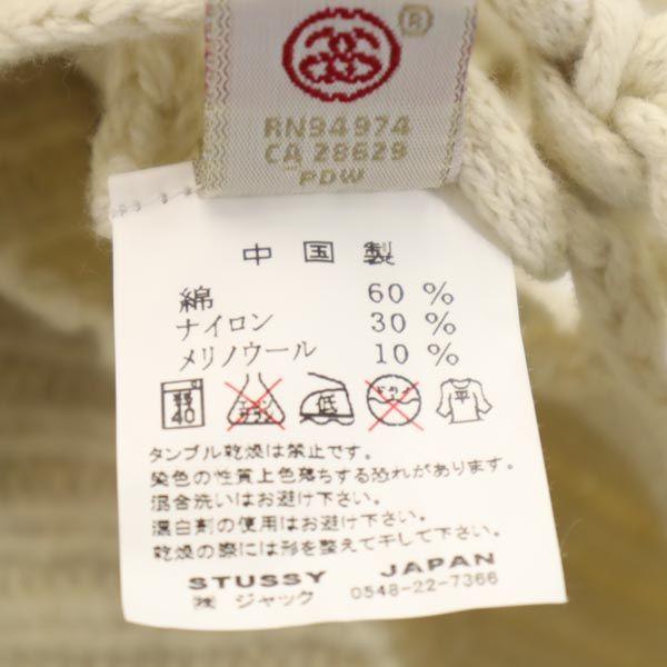 Unused STUSSY Wool Blend Long Sleeve Lace Up Knit M White System Sweater Women Used