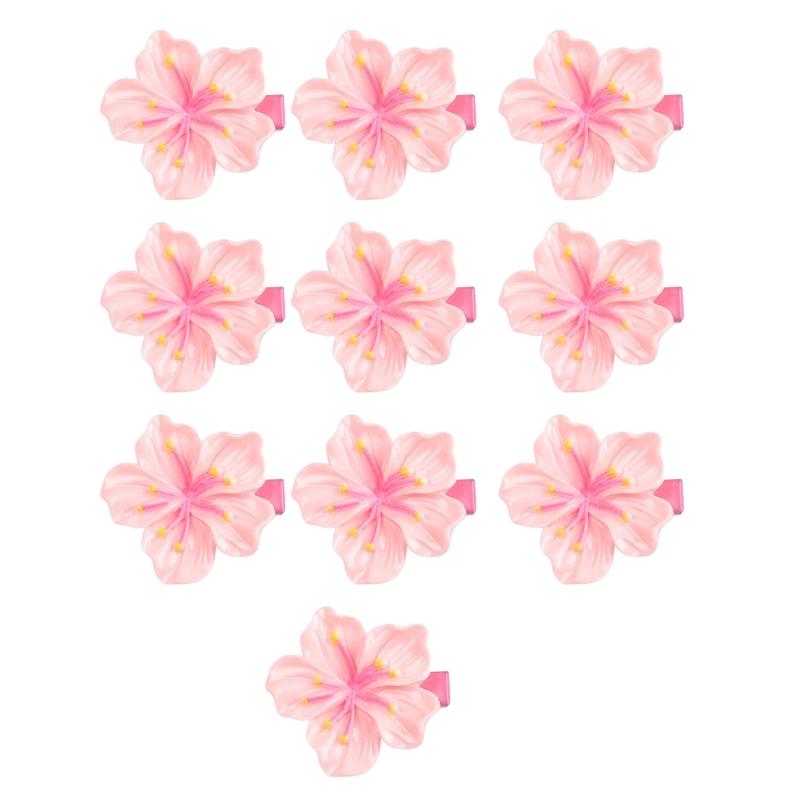 

10x Cherries Blossom Hair Clip Flower Barrettes for Women Girls Daily Use NonSlip Comfortable Wear Hair Styling Accessory 1