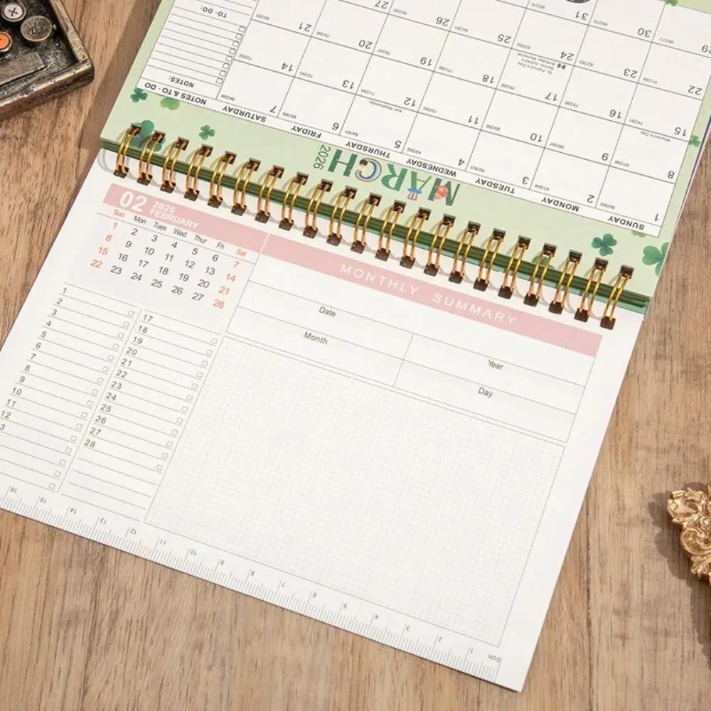 Kleiner Schreibtischkalender Dickes Papier Kreativer Stil Tägliche Planungsutensilien Mini-Design Spiralbindung Faltbarer Kalender Heimgebrauch