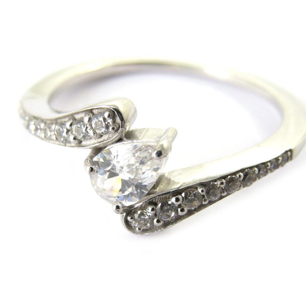 Vit 'Sissi' silverring