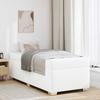 Bed Frame with Mattress White 80 X 200 Cm Fabric
