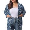 Women's Fall And Winter Fashion Casual Soild 3/4 Sleeve Mid-Length Cardigan Jacket