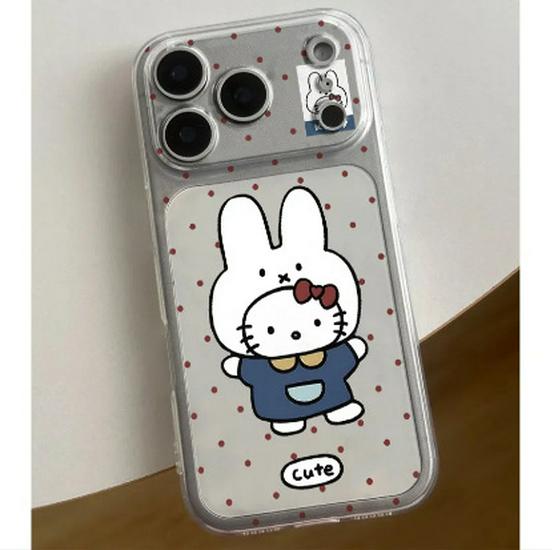 Miffy Rabbit Head Transparent Case for Apple 17ProMax, 14, 15, 16, 14Pro, XS - Cute Design with Precise Cutouts