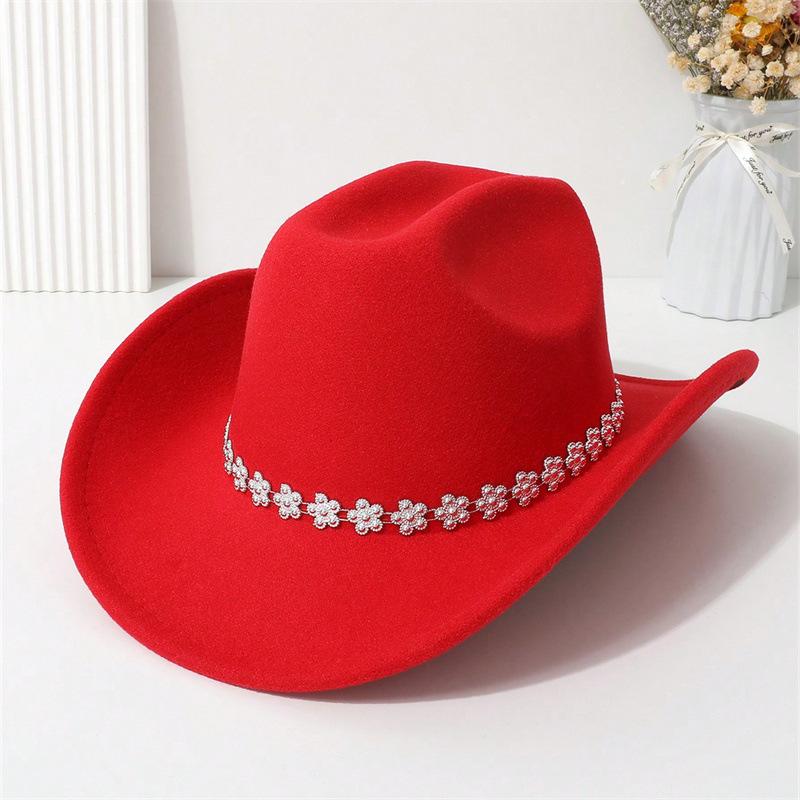 Western cowboy hat, high-quality woolen fabric, suitable for European and American festivals, parties, and stage performances, unisex, simple and