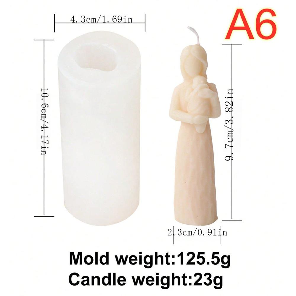 Sculpted Mother Baby Child Candle Mold Mom Carving Silicone Mold Soap Soy Wax Epoxy Resin DIY Handcraft Party Dinner Decorati