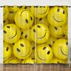 Curtain Funny Smiley Face 3D Digital Printing Blackout Curtain Punching