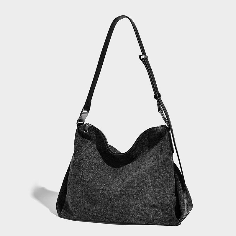 Niche Casual Denim Tote Bag for Women 2025 New Autumn Winter Large Capacity Commuter Shoulder Crossbody Bag