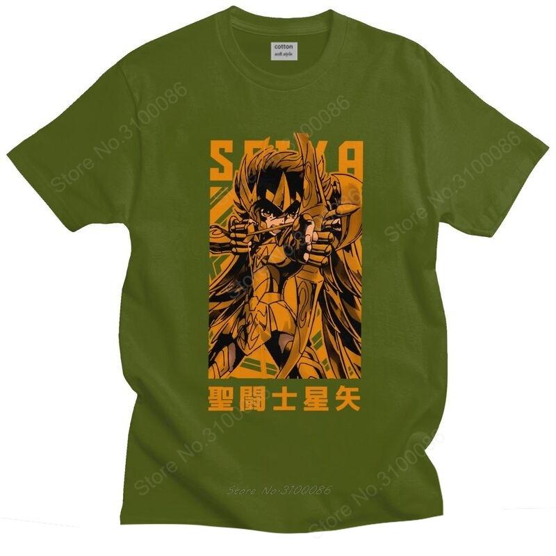 Saint Seiya Knights Of The Zodiac T Shirt Men Cotton Tees Sagittarius Seiya Anime Manga Tshirts Short Sleeved Graphic T-shirt
