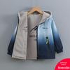 Spring 2026 Boys' Reversible Fleece-Lined Hooded Windbreaker for Big Kids - New Arrival