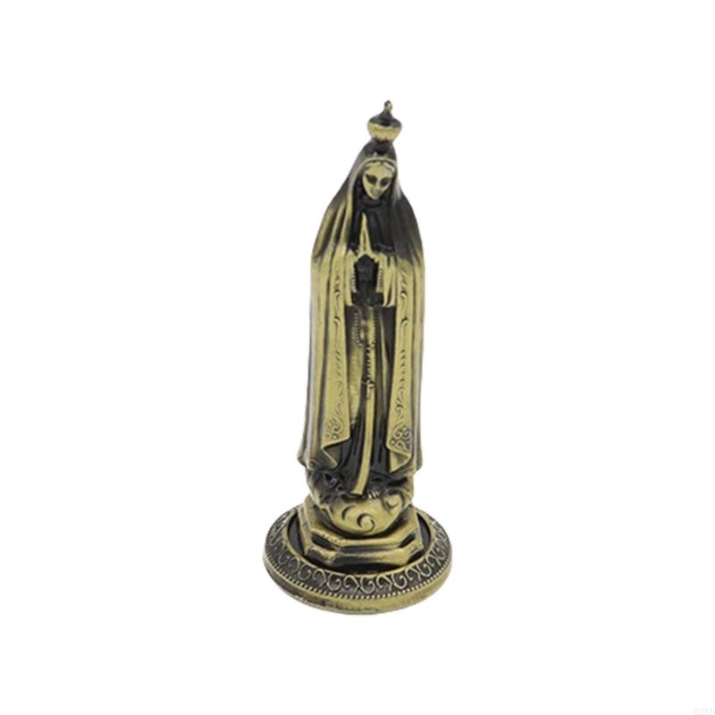 62KD Metal Maria Figurine Vintage Antique Christian Religious Figure Statue Ornament