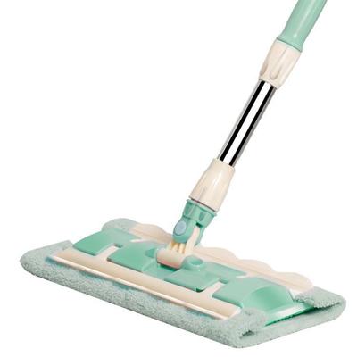 Mop Espesso de Dupla Finalidade Removível e Lavável Mop Plano com Cabo de Aço Inoxidável e Panos de Mop Laváveis Reutilizáveis