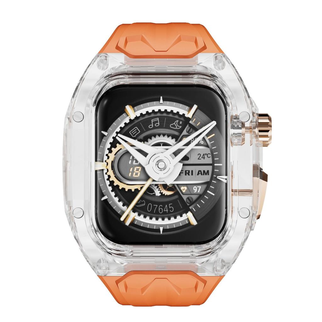 Transparent Modification Kit For Apple Watch 11/10 46mm 42mm/Ultra 2 3 49mm Series 9 8 7 6 5 SE 45mm 44mm 40 41mm Refit Mod Case