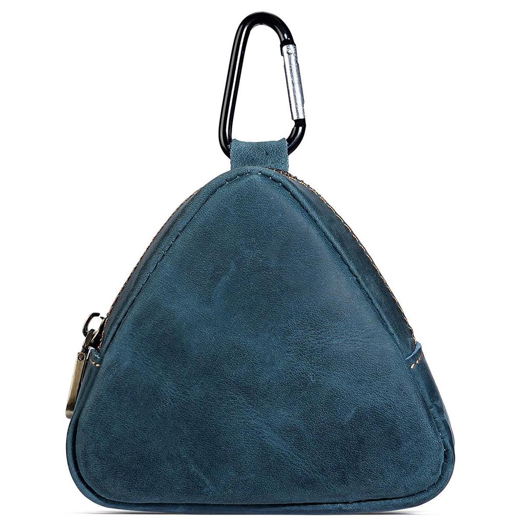 Münz- und Kopfhörertasche aus echtem Leder - Schlüsseletui im japanischen Stil mit Taillenaufhängung