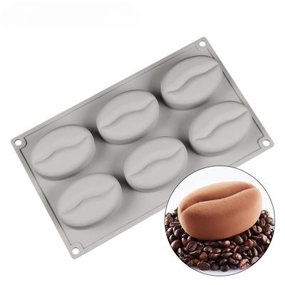 6 forem Forma na dort na kávová zrna Mousse Silikonové formy na pečení Francouzský dezert Pomůcky na zdobení dortů