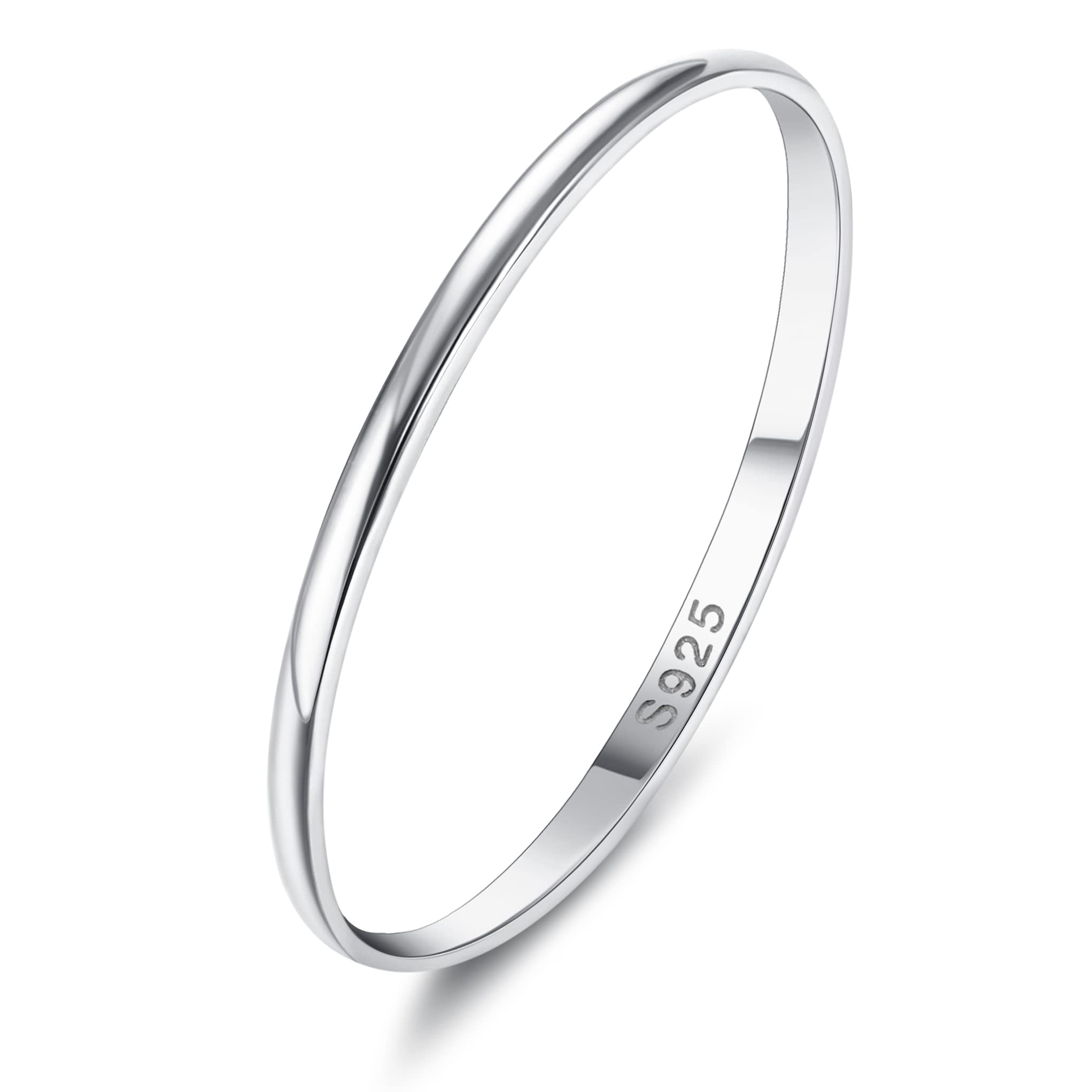 

Кольца из стерлингового серебра Fansilver S925 для женщин и мужчин, белое золото 18 карат, устойчивые к потускнению штабелируемые кольца, оптовая продажа 6