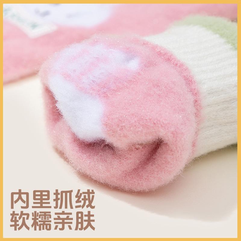 Children's gloves autumn and winter cute super cute five-finger boys and girls baby cartoon warm finger cold-proof thickened gloves