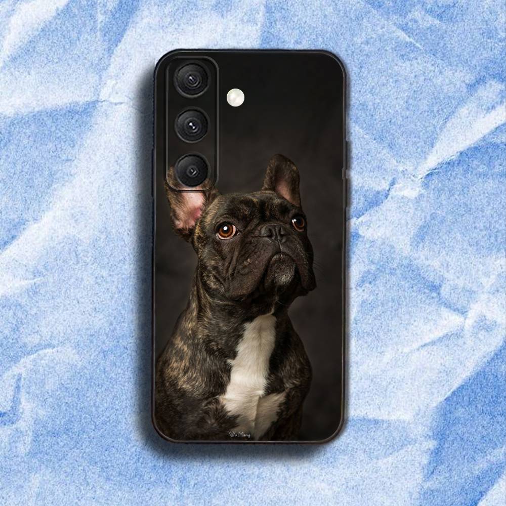 F-French B-BulldogS Dog Phone Case For Samsung S 25,24,23,22,30,21,10,9,Ultra,Plus,Lite,FE,4,5G Black Soft Case