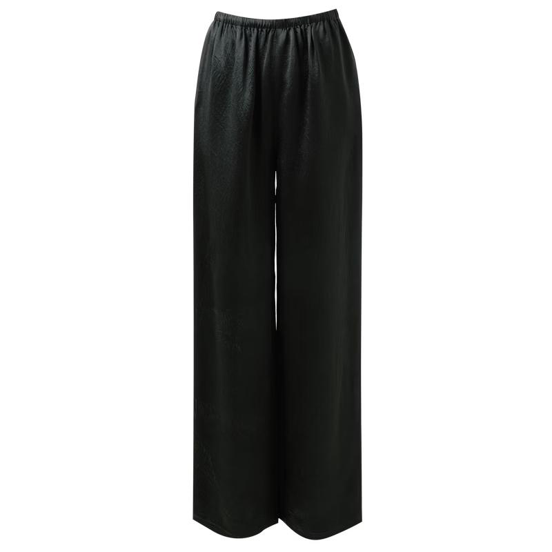 Women s 100% Acetate Loose Wide-Leg Casual Pants L