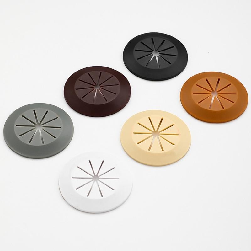 4PCS Adhesive Cable Management Covers Desk Wire Hole Protectors Simple Installs for Cabinet Tabletops Cord Organizers