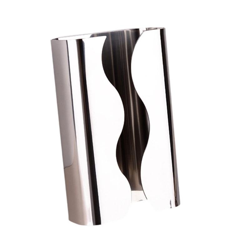 Mirror Polished Stainless Steel Curved Tissue Container Ergonomic Shape Spacious Interior Modern Storage Solution