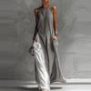 2026 Ärmelloses Farbblock-Off-Shoulder-Kleid für Damen mit Taschen - Lässiger Europäischer & Amerikanischer Stil