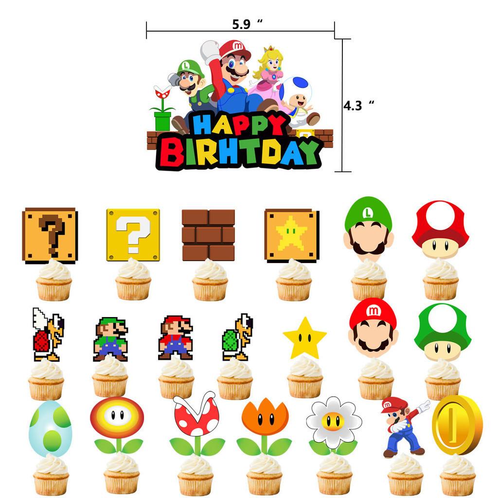 Super Mario Vaisselle de Fête d'Anniversaire Décorations Assiettes en Papier Nappe Set Pour Fournitures de Fête pour Enfants