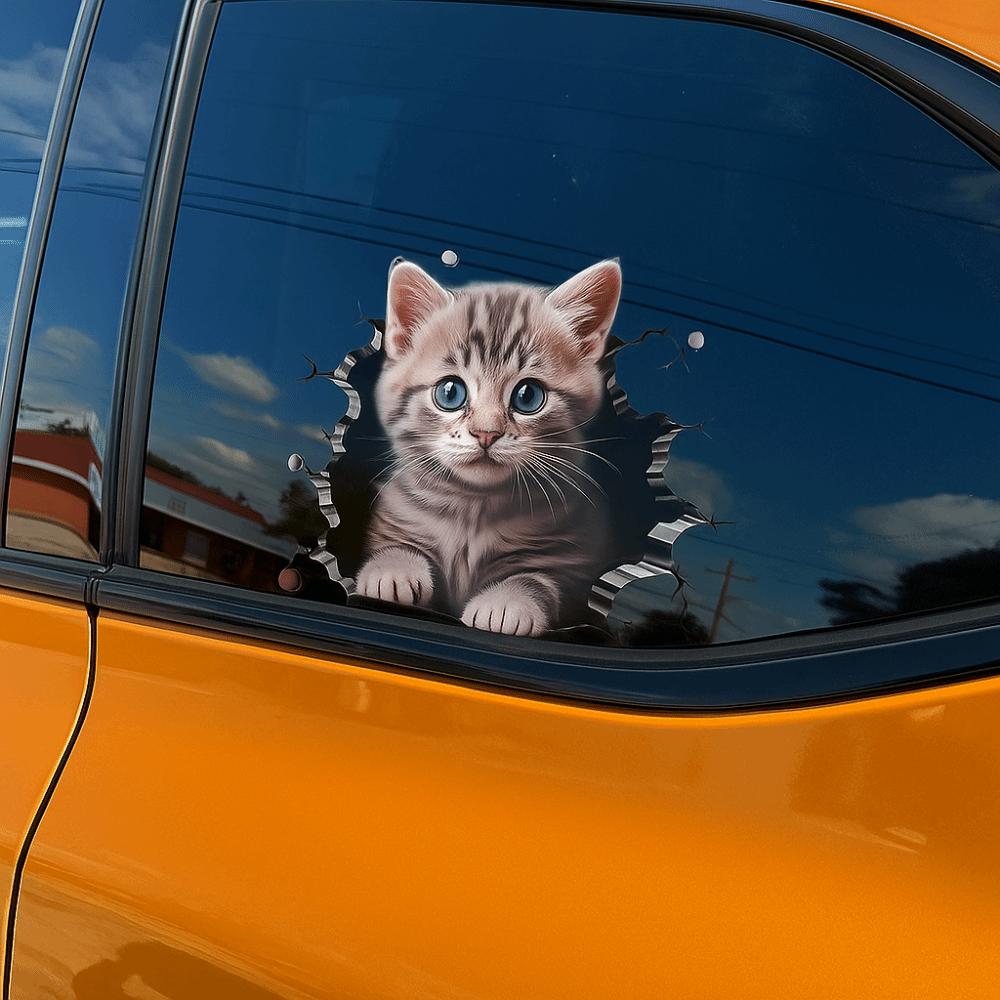 3D Cat Pattern Auto Sticker Cute Car Body Styling Scratch Resistant Decor New Window Sticker