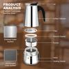 2/4/6 Cups Stainless Steel Moka Pot , Coffee Maker Mocha Pot,Italian Coffee Machine Fit Induction Cookers Coffee Accessories
