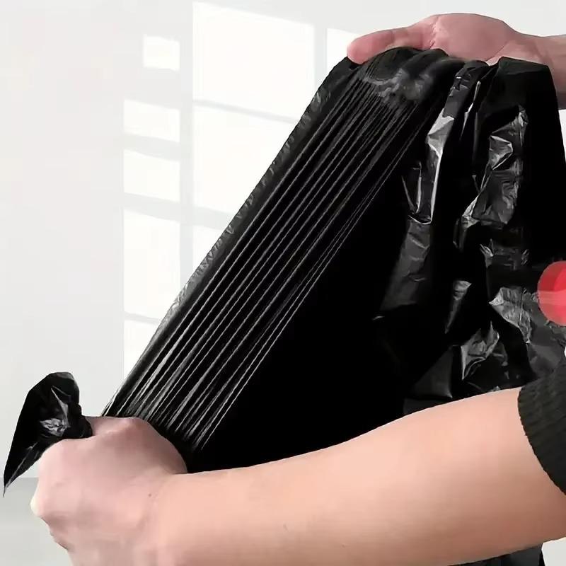 15/30PCS Extra Large Drawstring Garbage Bags Kitchen Waste Fallen Leaves Property Hotel Commercial Black Large Garbage Bags