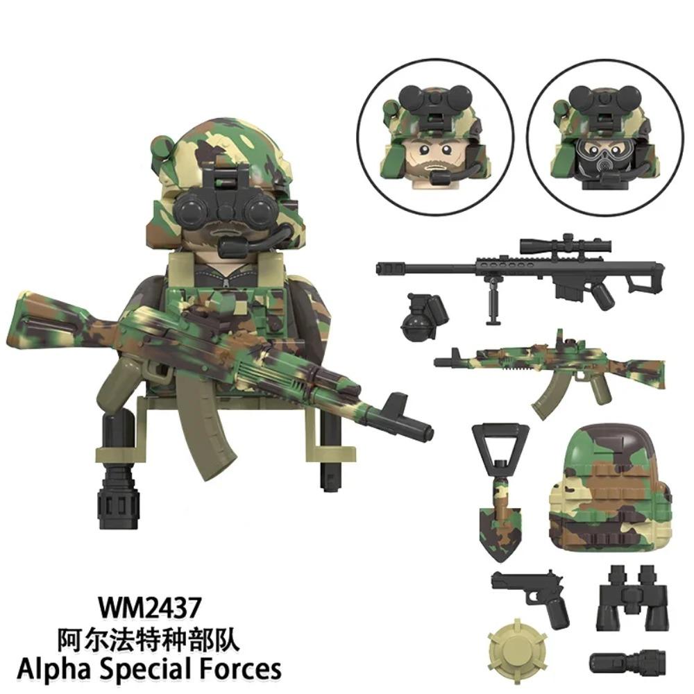 WM6147 WM6168 Military Series SWAT Special Forces Building Blocks Commando Soldier City Police Cap Mini Action Figure Toys