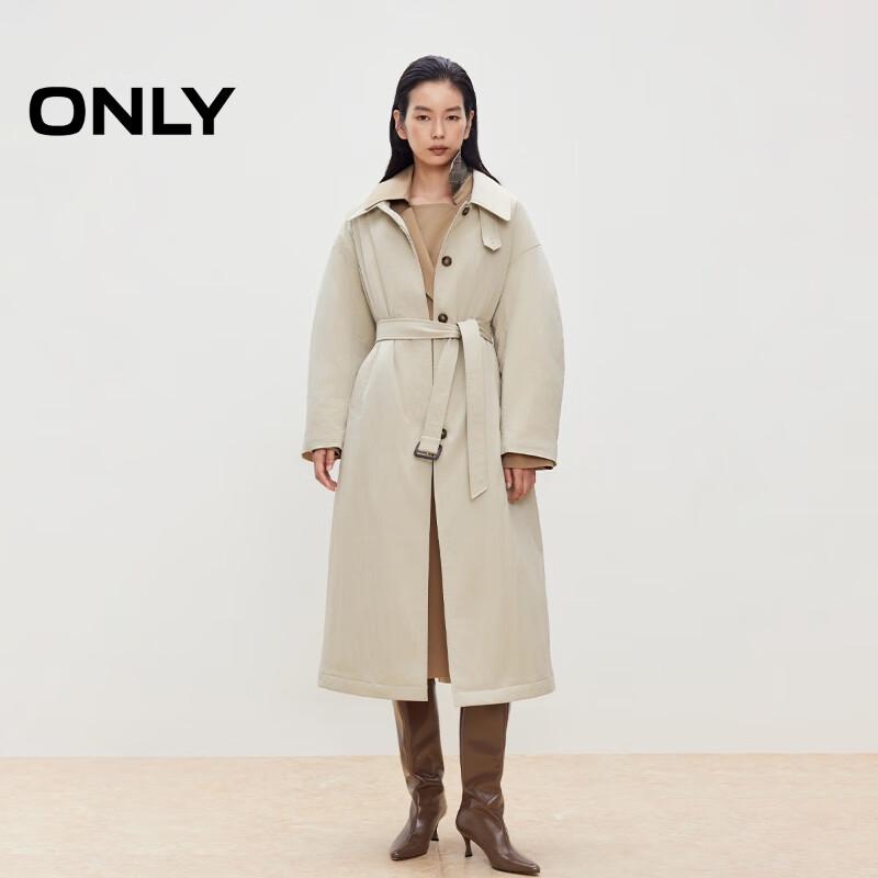 ONLY Women's Convertible Long Down Trench Coat