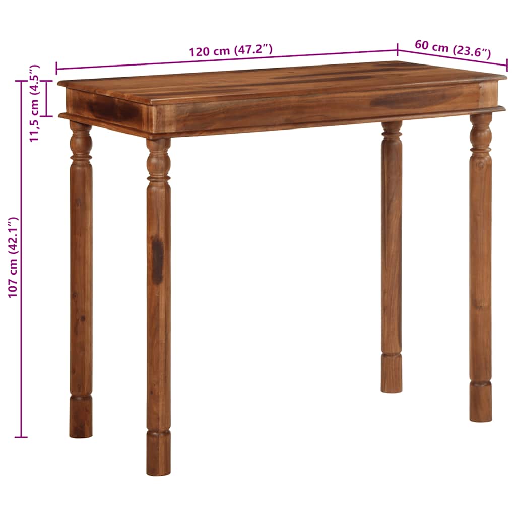 Bar Table 120x60x107 cm Solid Acacia Wood