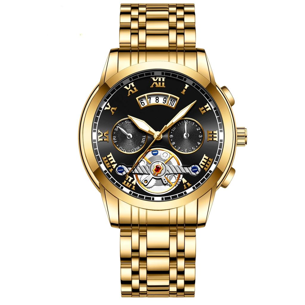Mens Stainless Steel Luminous Clock Watch Casual 3Bar Waterproof Outdoor Sport Wristwatch