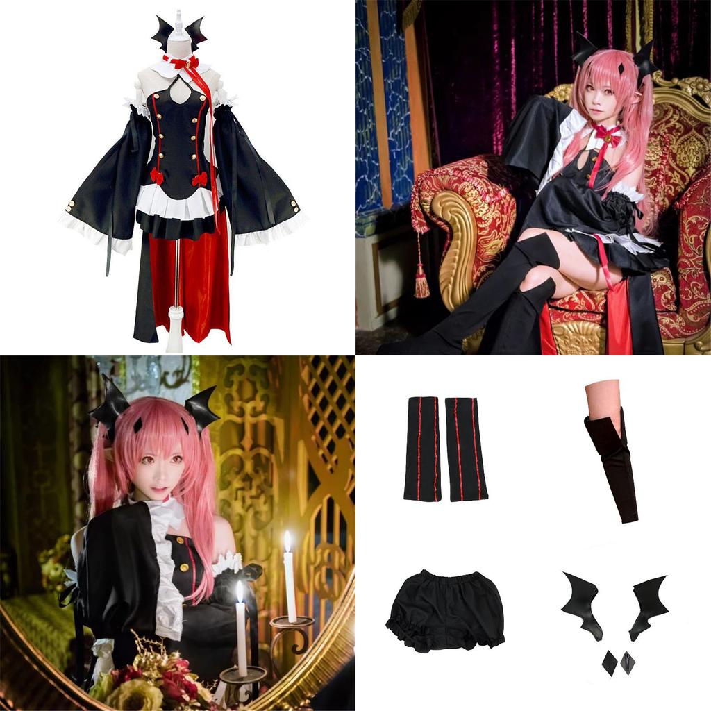 Елегантна сукня для косплею вампіра Крул Тепеш з аніме «Сераф кінця» чорного кольору