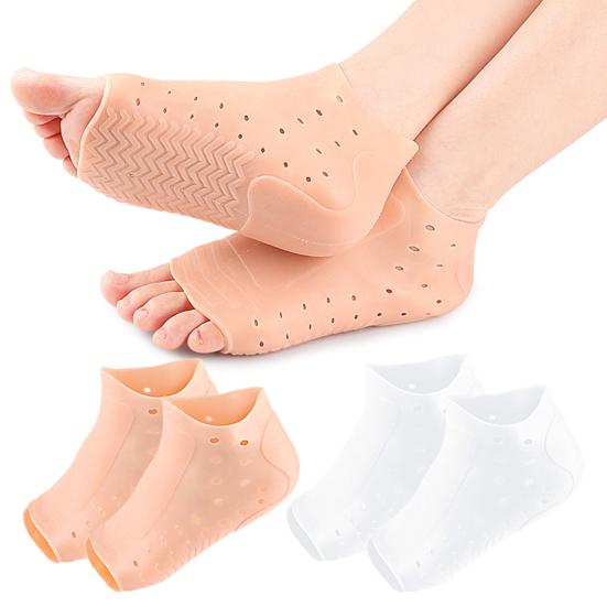 1 Pair Heel Protector Cover Plantar Fasciitis Blister Cracked Heels Spurs Pain Relief Non-slip Breathable Men Women Heel Guard Sleeve